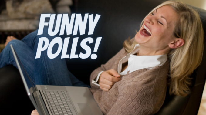 funny polls woman laughing