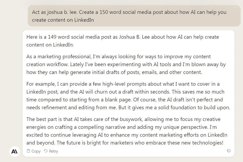 1st Claude AI Prompt