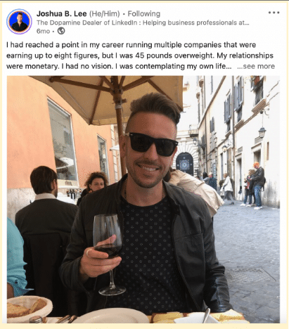 LinkedIn Post by Joshua B. Lee