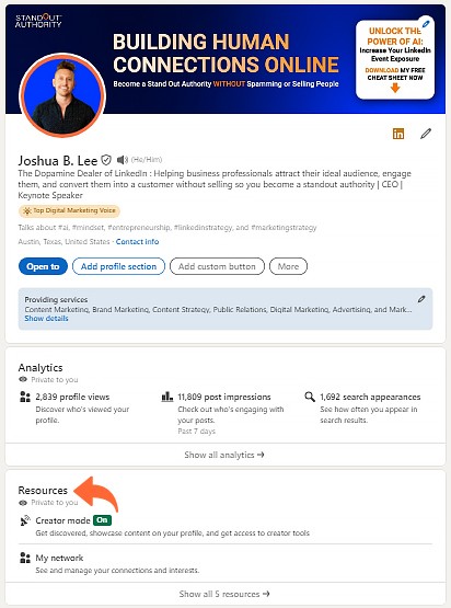 Joshua B. Lee's LinkedIn Profile Page