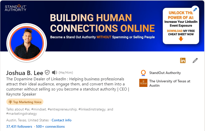 LinkedIn Post by Joshua B. Lee