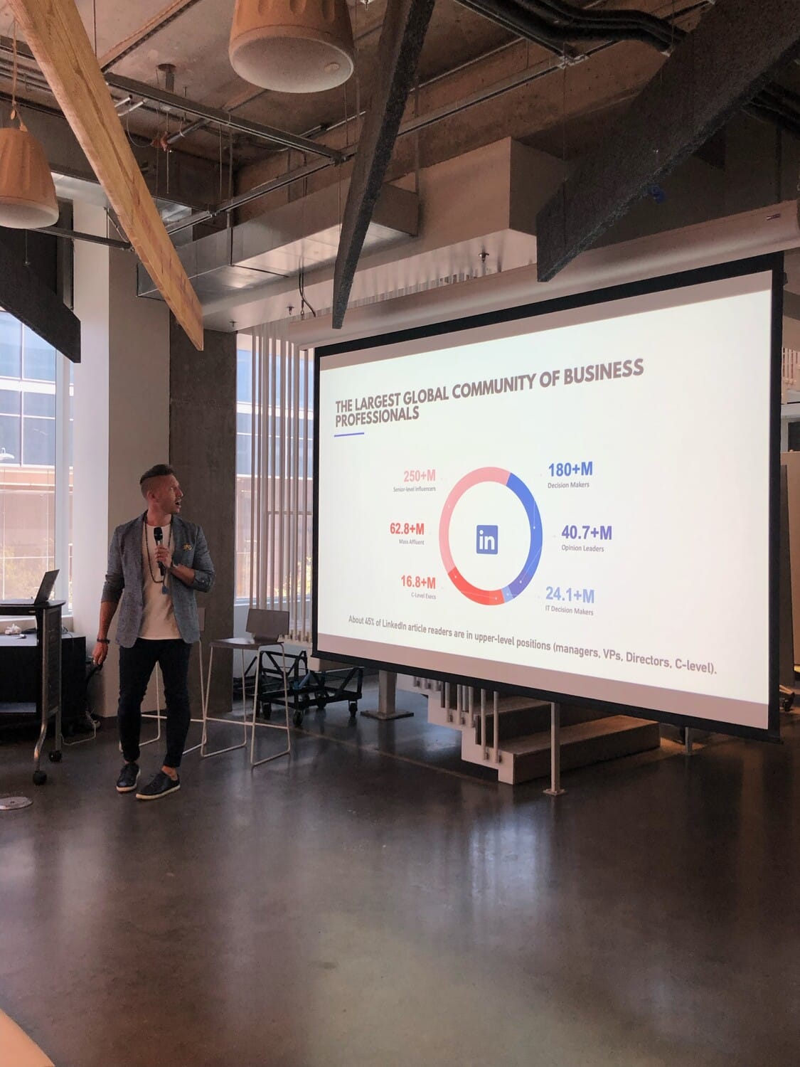 Josh giving a presentation