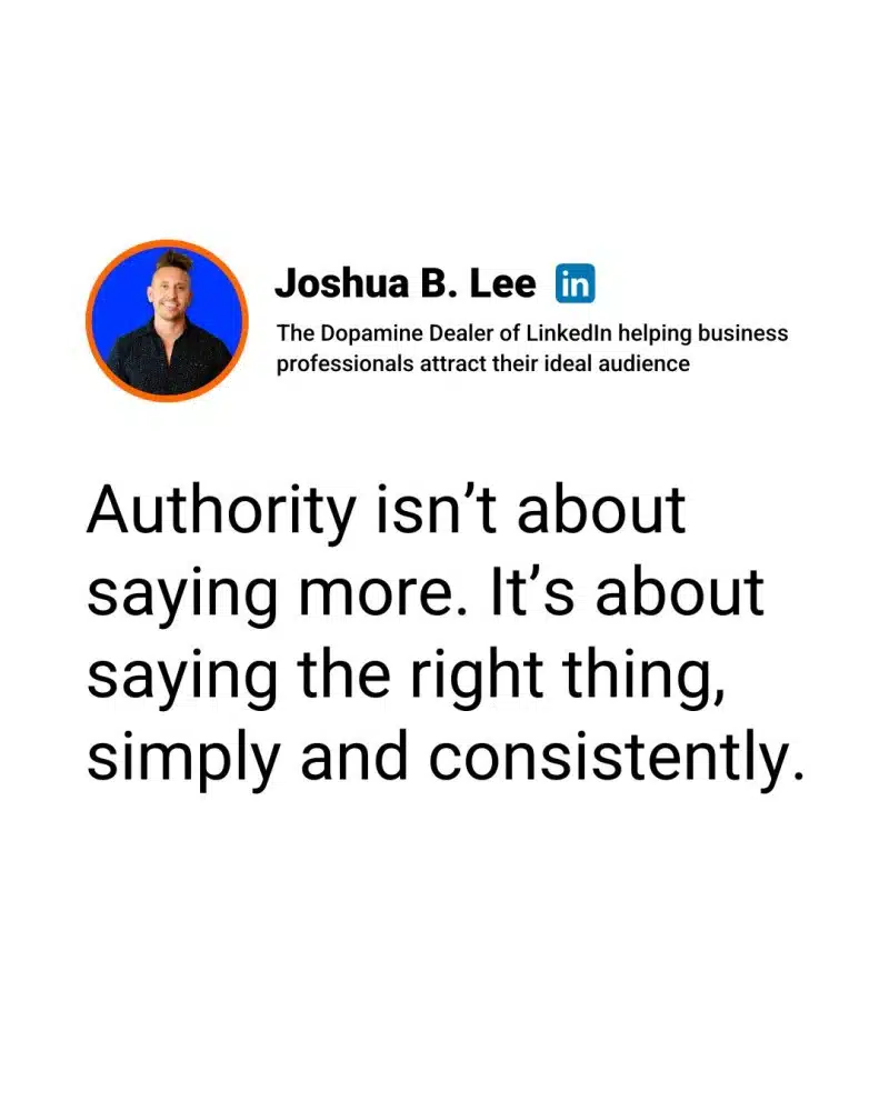 Joshua B Lee LinkedIn Post